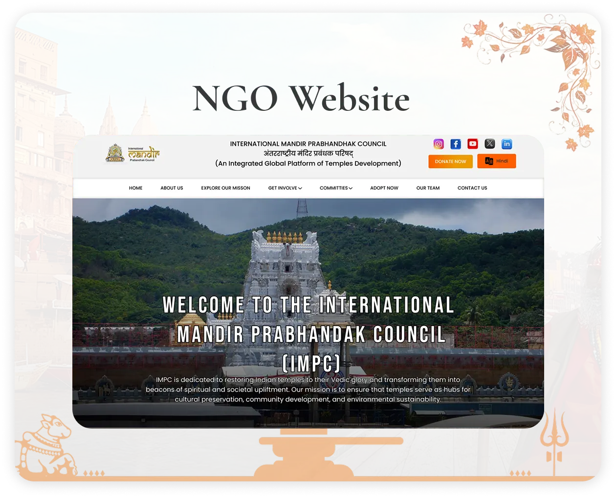 India’s Temples Mandir Council Website Design & Development